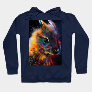 Colorful Year of the Rabbit 01 - Chinese Lunar Year Zodiac Sign or Easter Bunny Digital AI Art Hoodie